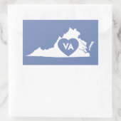 私はヴァージニアの州のステッカーを愛します 長方形シール (バッグ)