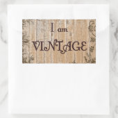 私はヴィンテージです 長方形シール (バッグ)