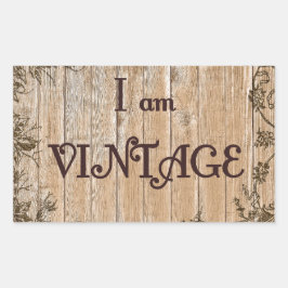 私はヴィンテージです 長方形シール