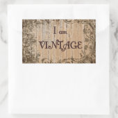 私はヴィンテージです 長方形シール (バッグ)
