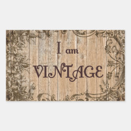 私はヴィンテージです 長方形シール