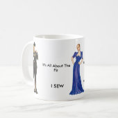 私はヴィンテージのコーヒー・マグを縫います コーヒーマグカップ (正面左)