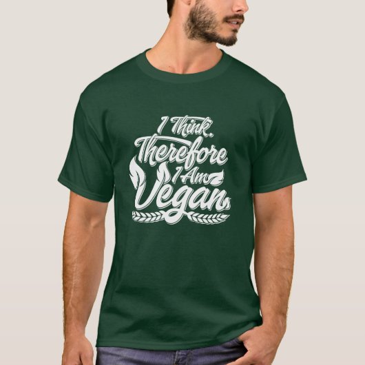 私はヴィーガンである、ゆえに我あり Tシャツ (正面)