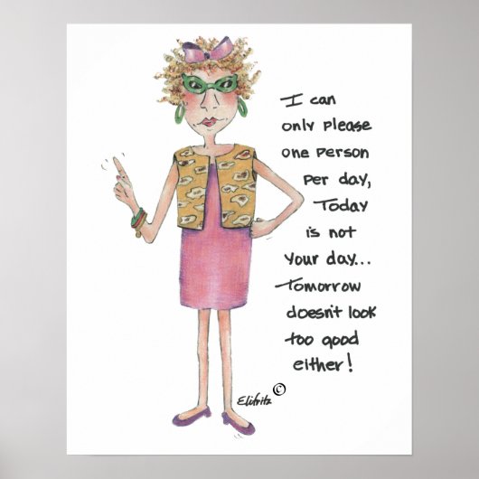 私は一つのおもしろいことわざ水の色のスケッチを願う ポスター (正面)