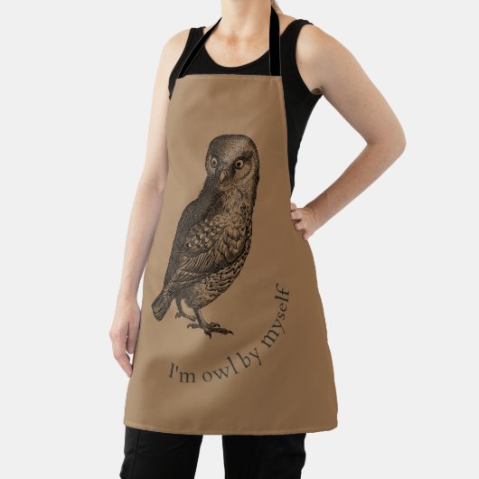 私は一人でフクロウだ – フクロウ愛好家 – 動物のパン エプロン (インサイチュ)