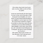 私は一人暮らし祈りの言葉 名刺 (裏面)