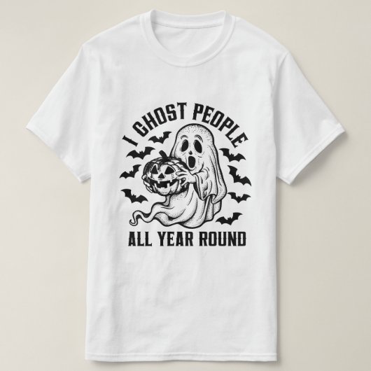 私は一年中幽霊の人々を迎える Tシャツ (デザイン正面)