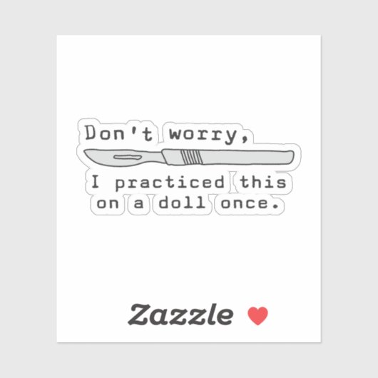 私は一度お人形でこれを練習した シール (シート)