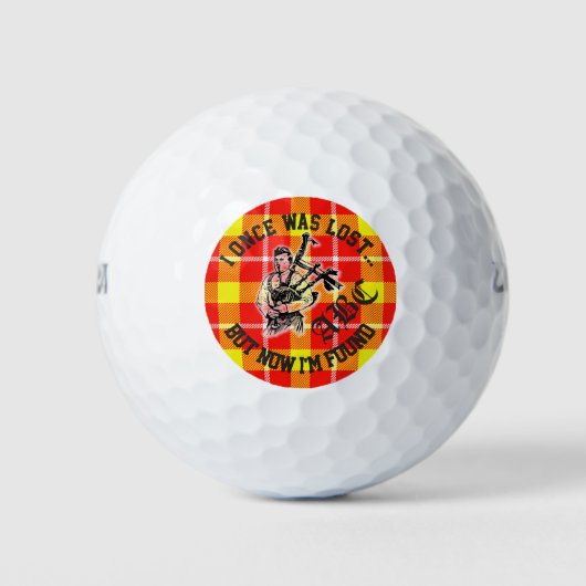"私は一度だった失ったが、今は見つかった" -おもしろいゴルフボール ゴルフボール (正面)