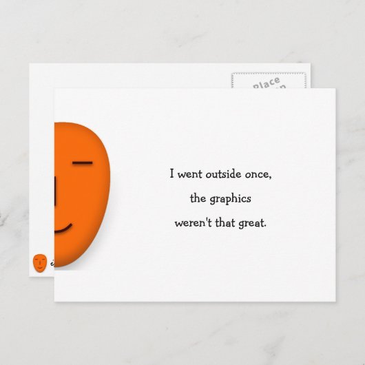私は一度外に出た…ゲーマーおもしろい引用文ユーモアのジョーク ポストカード (正面/裏面)