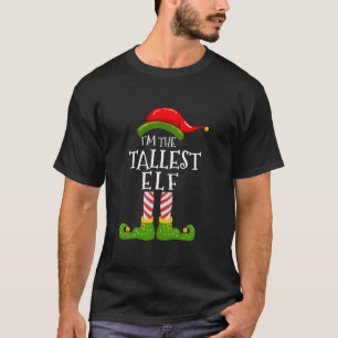 私は一番背の高い小妖精や小人グループマッチングファミリークリスマ Tシャツ