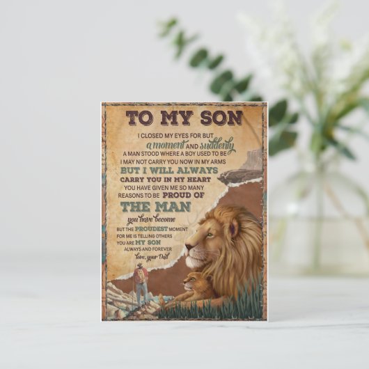 私は一瞬だけ目を閉じた – パパへ ポストカード (スタンド正面)