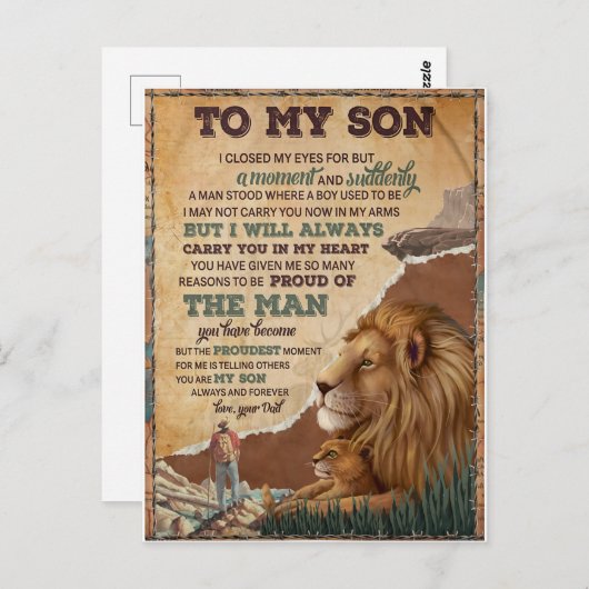 私は一瞬だけ目を閉じた – パパへ ポストカード (正面/裏面)