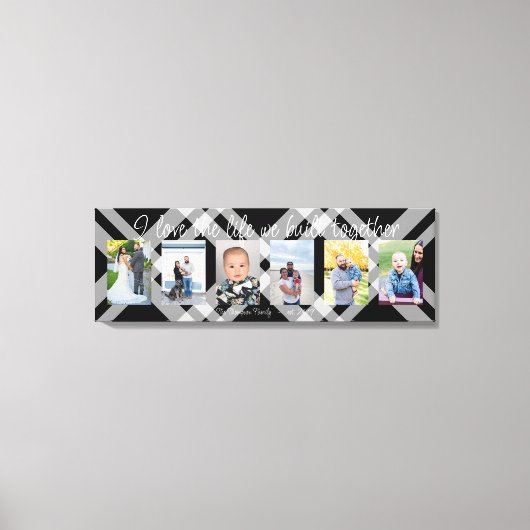 私は一緒に構築された人生を愛する6つの写真の援助ca キャンバスプリント (正面)