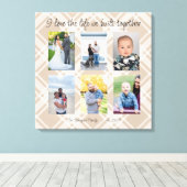 私は一緒に構築された人生を愛する6つの写真の援助ca キャンバスプリント (インサイチュ (ウッドフロア))