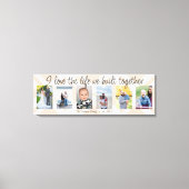 私は一緒に構築された人生を愛する6つの写真の格子柄 キャンバスプリント (正面)