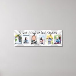 私は一緒に構築された人生を愛する6つの写真の格子柄 キャンバスプリント
