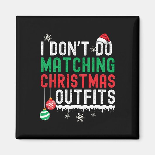 私は一致するクリスマスの衣装クリスマス家族 マグネット (正面)