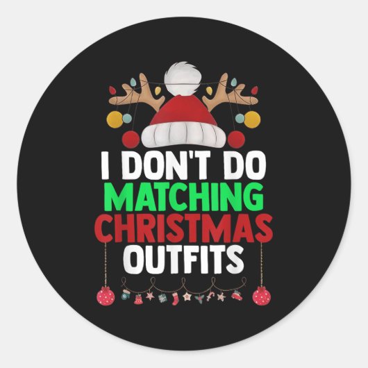 私は一致するクリスマスの衣装クリスマス家族 ラウンドシール (正面)