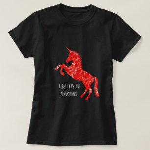 私は一角信じ形のスローガンを身に付けています Tシャツ