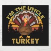 私は七面鳥の叔父の家族のマッチング感謝祭 スパークリングワインラベル (シングルラベル)