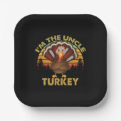 私は七面鳥の叔父の家族のマッチング感謝祭 ペーパープレート (正面)