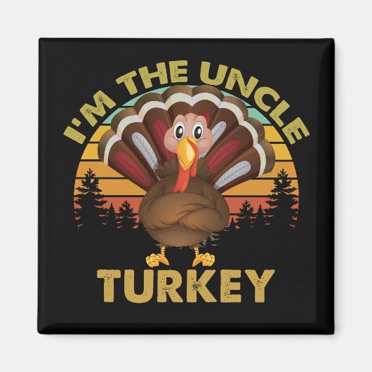 私は七面鳥の叔父の家族のマッチング感謝祭 マグネット (正面)