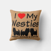 私は三匹の獣犬枕が大好き クッション (裏面)