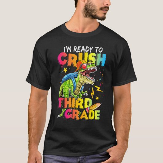 私は三年生のサウルスを押し戻す準備ができている Tシャツ (正面)