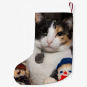 私は三毛猫のクリスマスストッキングを探す スモールクリスマスストッキング (裏面)