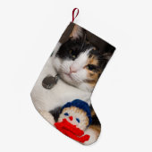 私は三毛猫のクリスマスストッキングを探す スモールクリスマスストッキング (正面 (吊り時))