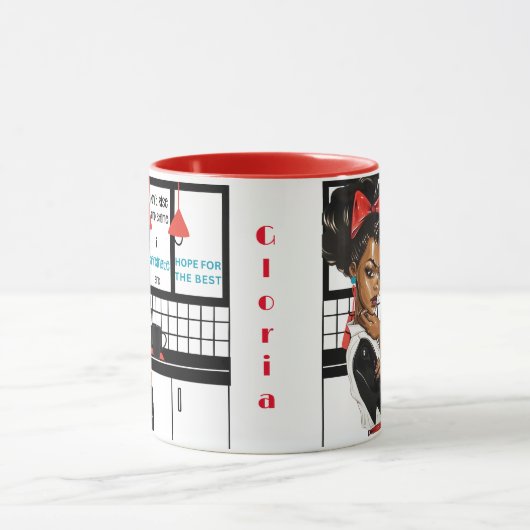 私は上がったり輝いたりしない、私はカフェイン、私は望む マグカップ (中央)