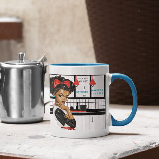 私は上がったり輝いたりしない、私はカフェイン、私は望む マグカップ