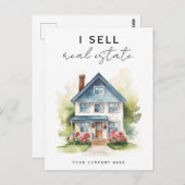 私は不動産実在のマーケティング ポストカード (正面/裏面)