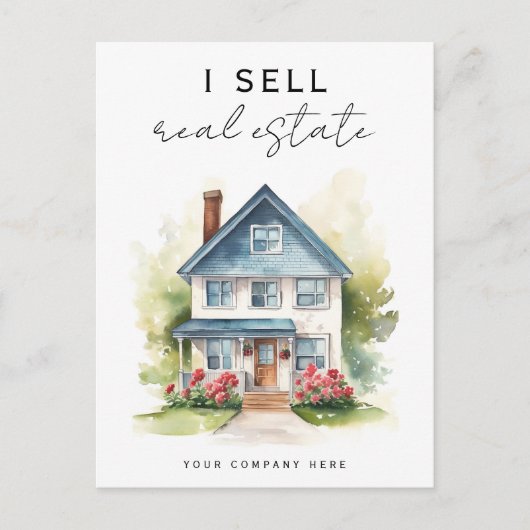 私は不動産実在のマーケティング ポストカード (正面)