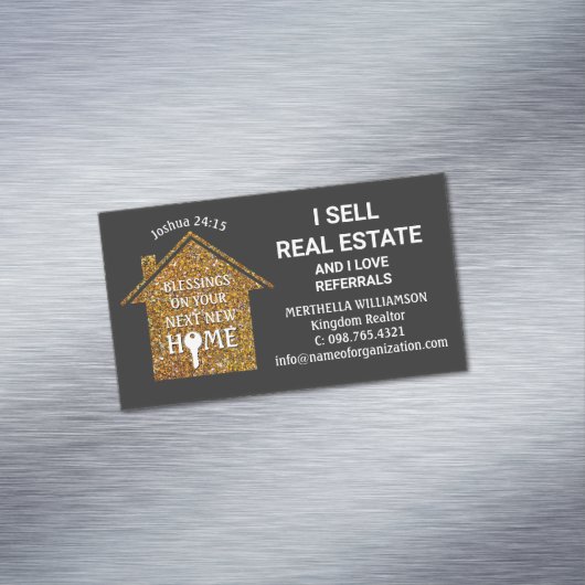 私は不動産実在愛紹介グリッター不動産仲介業者 マグネット名刺 (インサイチュ)