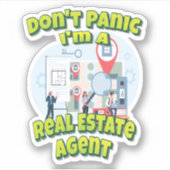 私は不動産屋でパニックに実在ならない シール (正面)
