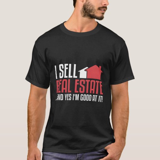 私は不動産屋実在社を売る Tシャツ (正面)