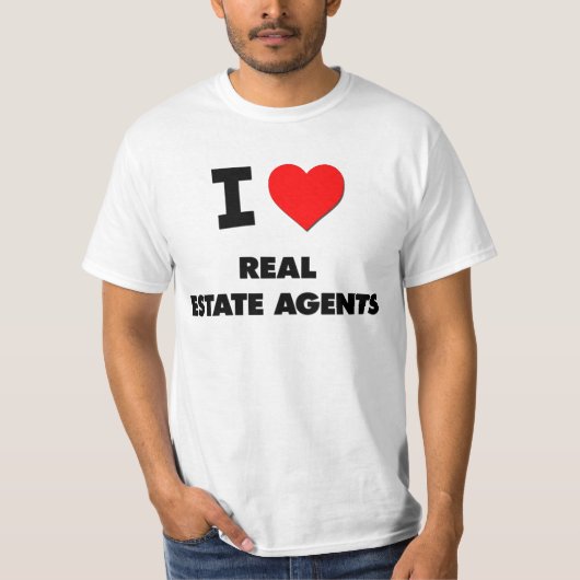 私は不動産業者を愛します Tシャツ (正面)
