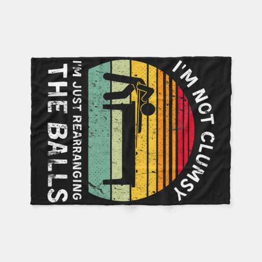 私は不器用おもしろいなプールホールビリヤードのゲーム広告ではない フリースブランケット (正面(横))