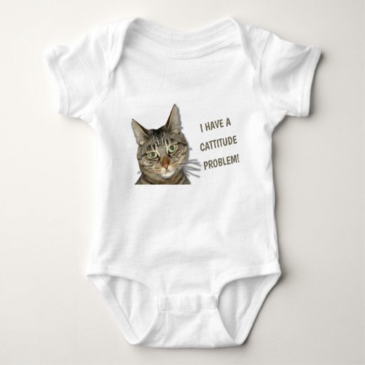 私は不屈の問題を抱えている！かわいいカスタム ベビーボディスーツ (正面)