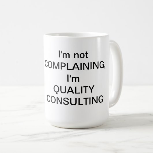 私は不平を言わないマグではないです コーヒーマグカップ (正面右)