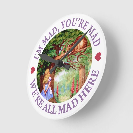 私は不機嫌あなたは不機嫌私たちはここにいる不機嫌! ラウンド壁時計 (傾斜)