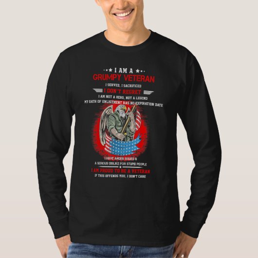 私は不機嫌な退役軍人私は犠牲を犠牲にした私は行わない Tシャツ (正面)