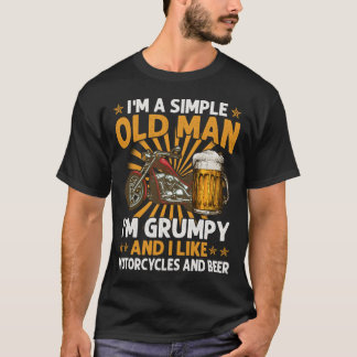 私は不機嫌シンプルなの老人です私はバイクが好きです Tシャツ