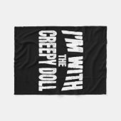 私は不気味な人形のマッチングおもしろいハロウィンと一緒だ フリースブランケット (正面(横))