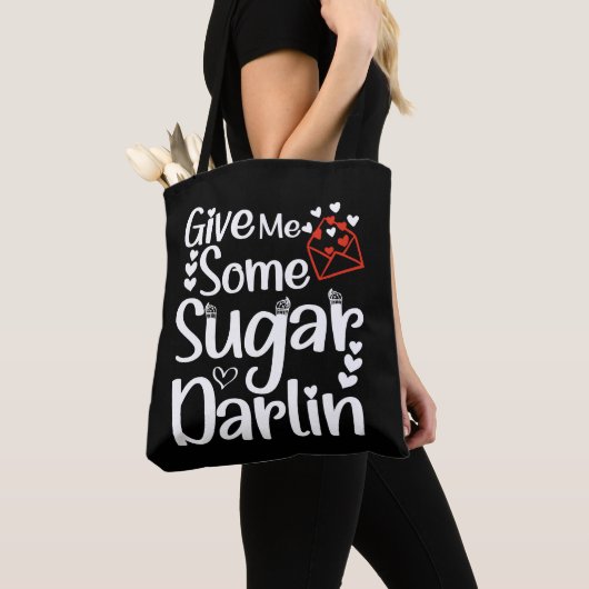 私は与えいくつかのシュガーDarlin Valentines日妻かわいい トートバッグ (クローズアップ)