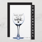 私は与えワインの妊娠おもしろい発表をする 案内状 (正面/裏面)