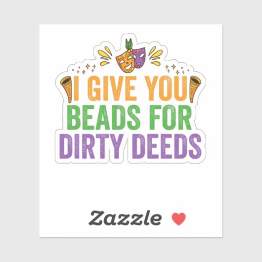 私は与え汚い行いのビーズマルディおもしろい・グラ シール (シート)