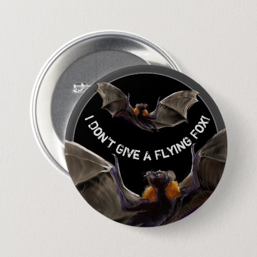 私は与え飛んでいるキツネ 缶バッジ (正面&裏面)